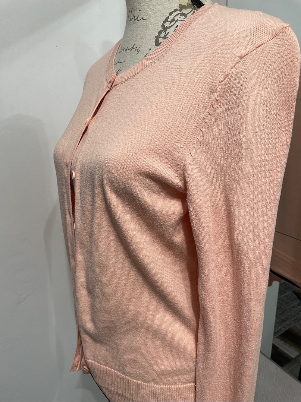 GAP Peach Button-Up Crewneck Cardigan - Picture 2 of 7